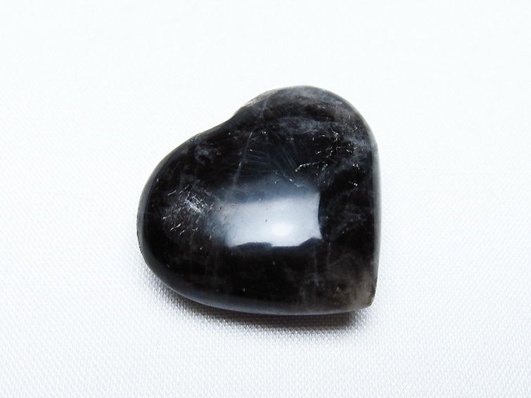 モリオン 純天然 黒水晶 ハート 置物 [t375-4585] 1枚目