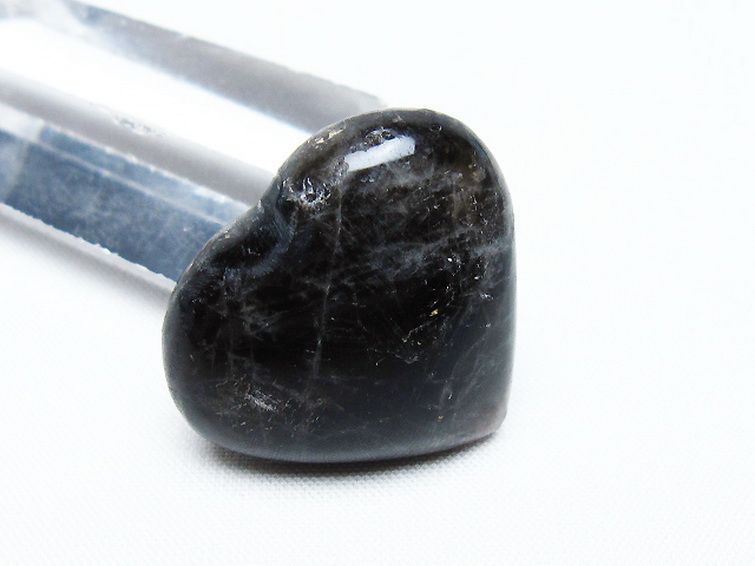 モリオン 純天然 黒水晶 ハート 置物 [t375-4585] 2枚目