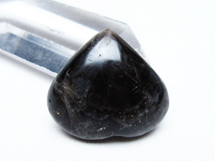 モリオン 純天然 黒水晶 ハート 置物 [t375-4585] 3枚目