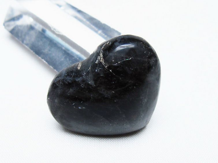 モリオン 純天然 黒水晶 ハート 置物 [t375-4591] 2枚目