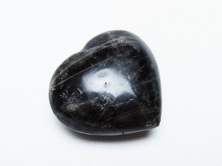 モリオン 純天然 黒水晶 ハート 置物 [t375-4598] 1枚目