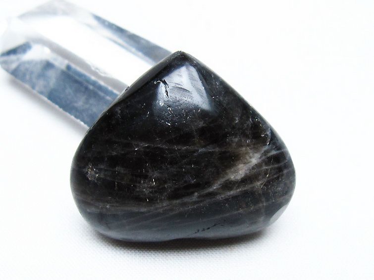 モリオン 純天然 黒水晶 ハート 置物 [t375-4598] 3枚目