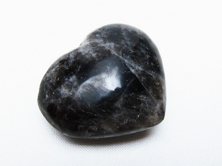 モリオン 純天然 黒水晶 ハート 置物 [t375-4634] 1枚目