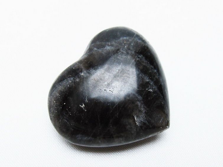 モリオン 純天然 黒水晶 ハート 置物 [t375-4645] 1枚目