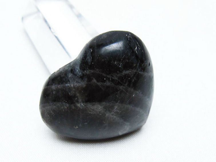 モリオン 純天然 黒水晶 ハート 置物 [t375-4645] 2枚目