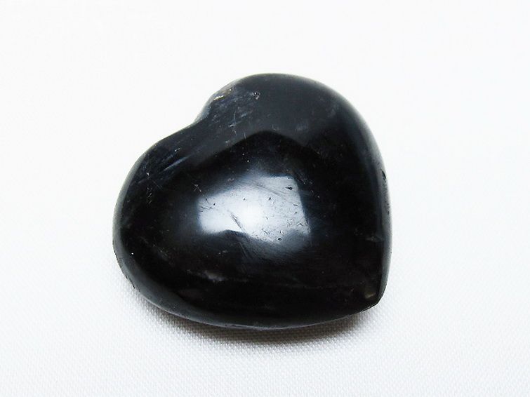 モリオン 純天然 黒水晶 ハート 置物[T375-4678] 1枚目