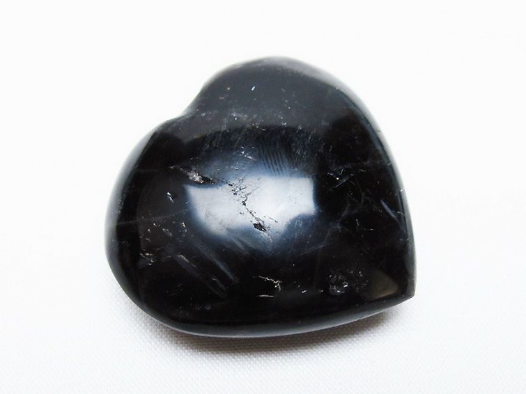 モリオン 純天然 黒水晶 ハート 置物 [t375-4686] 1枚目
