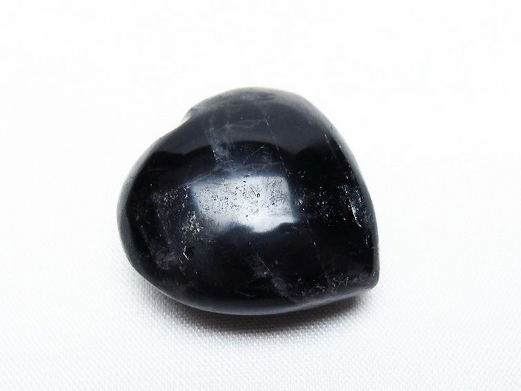 モリオン 純天然 黒水晶 ハート 置物[T375-4722] 1枚目