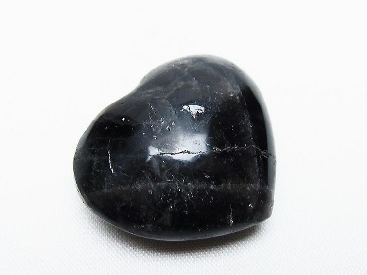 モリオン 純天然 黒水晶 ハート 置物[T375-4725] 1枚目