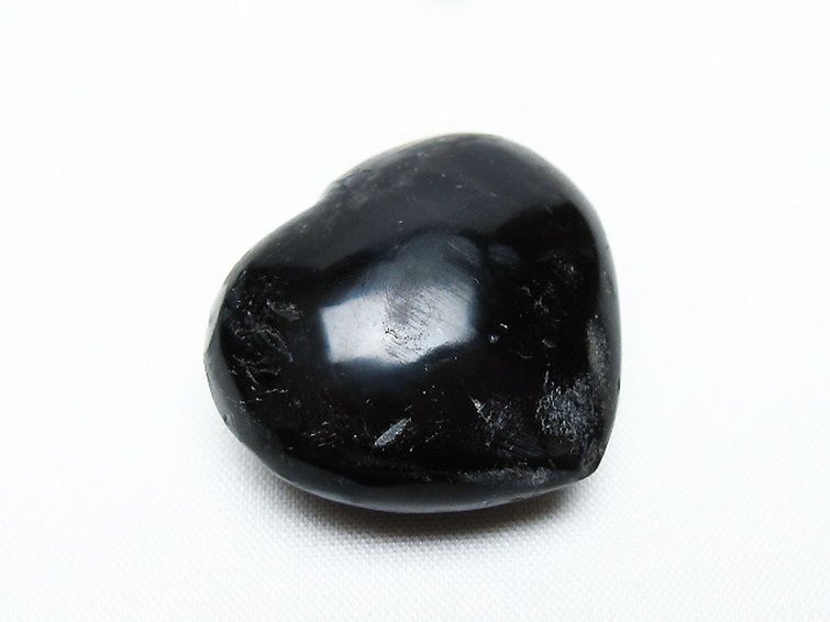 モリオン 純天然 黒水晶 ハート 置物[T375-4731] 1枚目