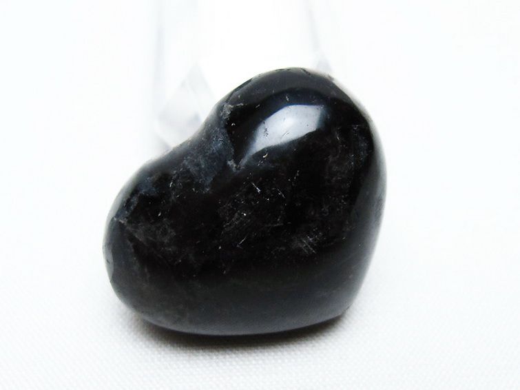 モリオン 純天然 黒水晶 ハート 置物 [t375-4732] 2枚目