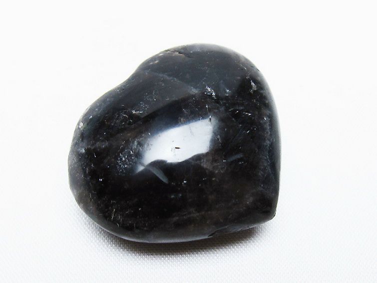 モリオン 純天然 黒水晶 ハート 置物[T375-4739] 1枚目