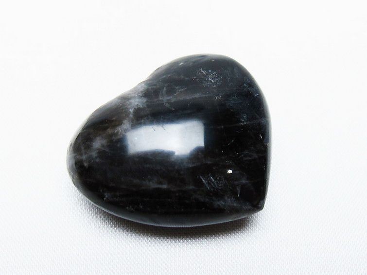 モリオン 純天然 黒水晶 ハート 置物 [t375-4745] 1枚目