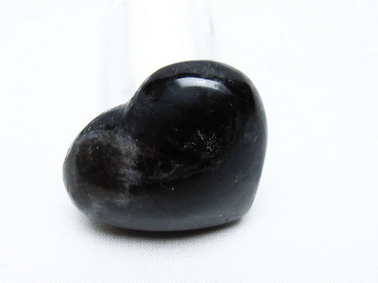 モリオン 純天然 黒水晶 ハート 置物 [t375-4745] 2枚目