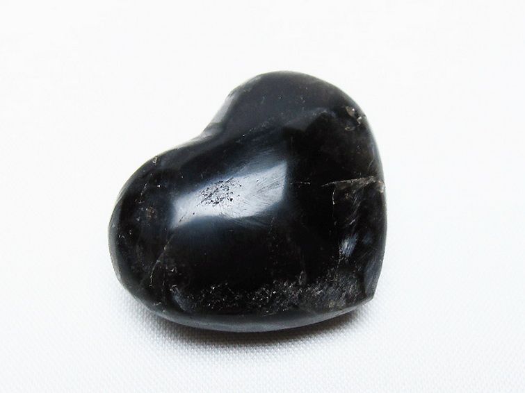 モリオン 純天然 黒水晶 ハート 置物 [t375-4748] 1枚目