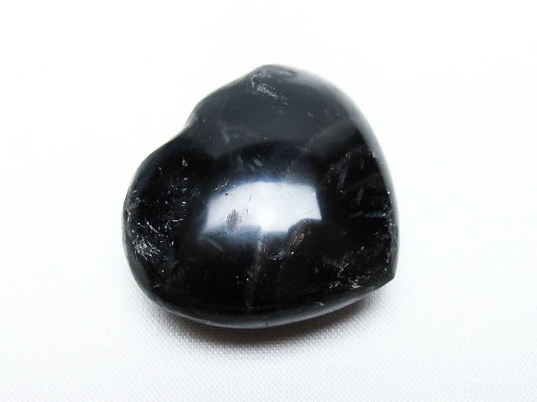 モリオン 純天然 黒水晶 ハート 置物 [t375-4761] 1枚目