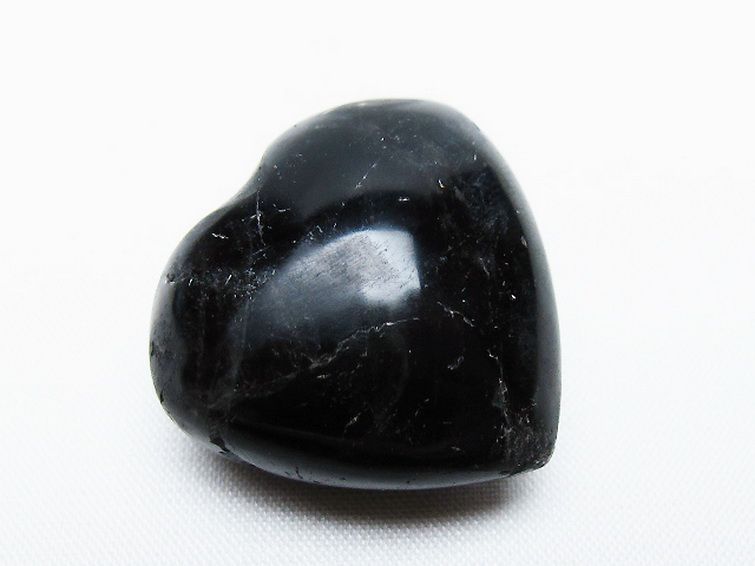モリオン 純天然 黒水晶 ハート 置物 [t375-4770] 1枚目