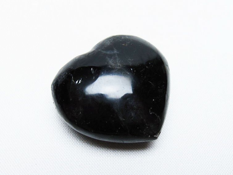 モリオン 純天然 黒水晶 ハート 置物[T375-4774] 1枚目