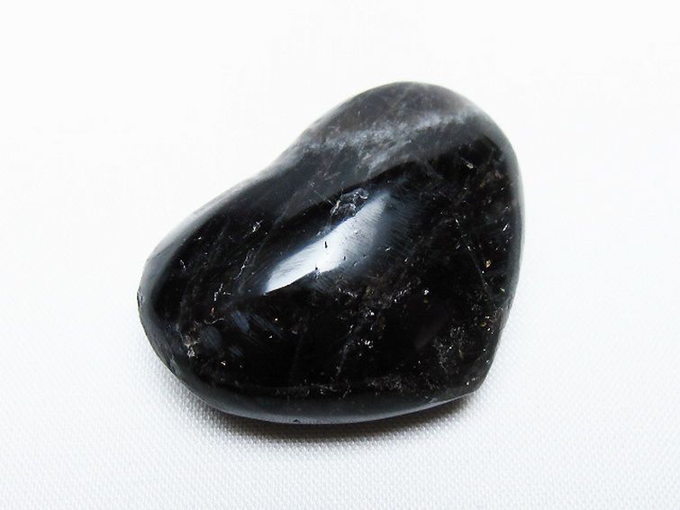 モリオン 純天然 黒水晶 ハート 置物 [t375-4778] 1枚目