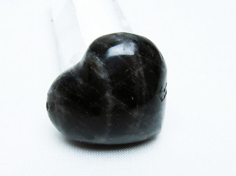 モリオン 純天然 黒水晶 ハート 置物 [t375-4787] 2枚目