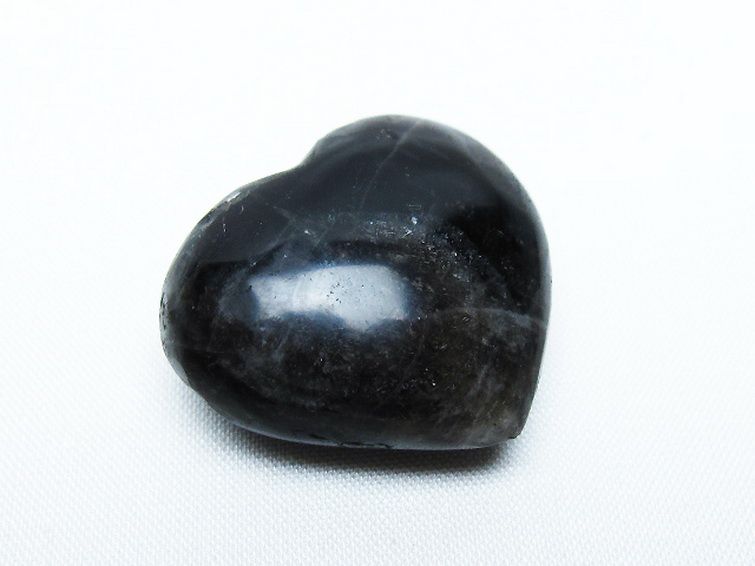 モリオン 純天然 黒水晶 ハート 置物[T375-4789] 1枚目