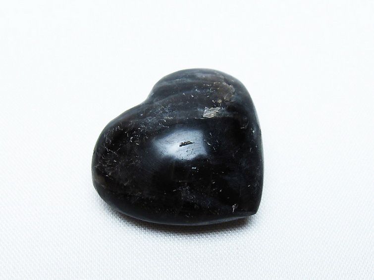 モリオン 純天然 黒水晶 ハート 置物[T375-4791] 1枚目