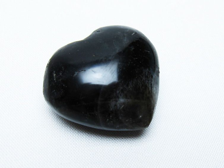 モリオン 純天然 黒水晶 ハート 置物 [t375-4802] 1枚目