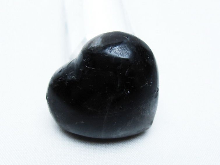 モリオン 純天然 黒水晶 ハート 置物 [t375-4802] 2枚目