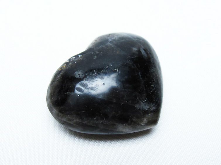 モリオン 純天然 黒水晶 ハート 置物[T375-4814] 1枚目