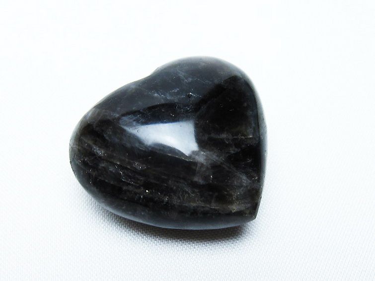 モリオン 純天然 黒水晶 ハート 置物 [t375-4825] 1枚目
