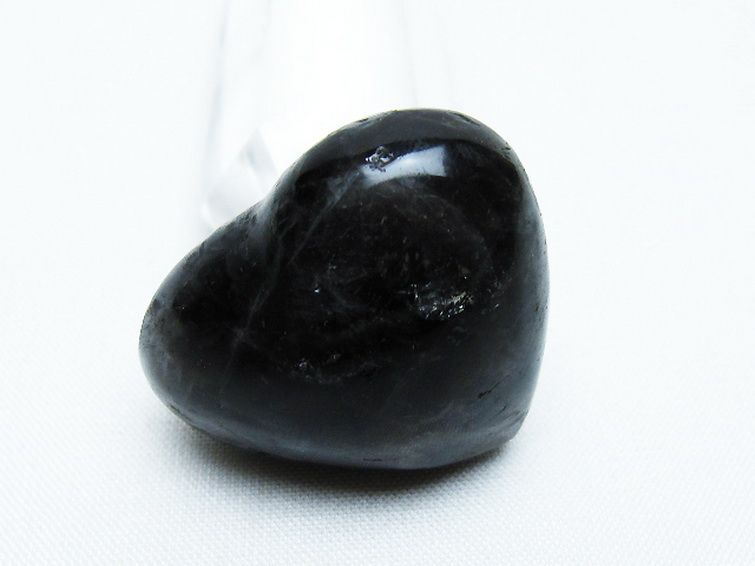 モリオン 純天然 黒水晶 ハート 置物 [t375-4825] 2枚目