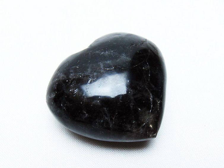 モリオン 純天然 黒水晶 ハート 置物 [t375-4859] 1枚目
