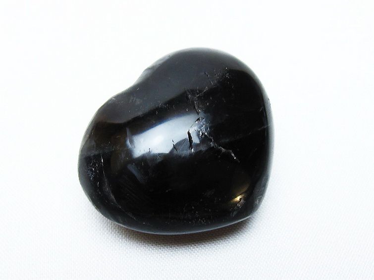 モリオン 純天然 黒水晶 ハート 置物[T375-4904] 1枚目