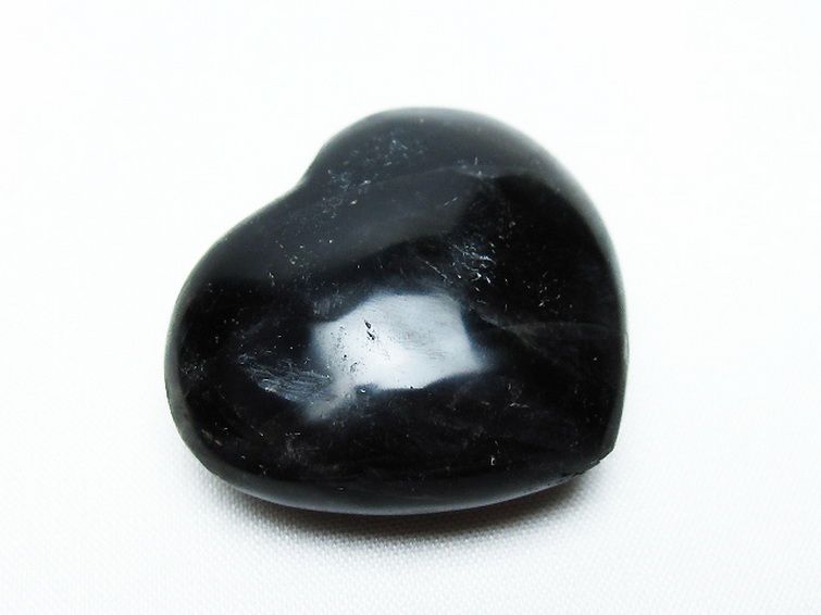 モリオン 純天然 黒水晶 ハート 置物[T375-4914] 1枚目