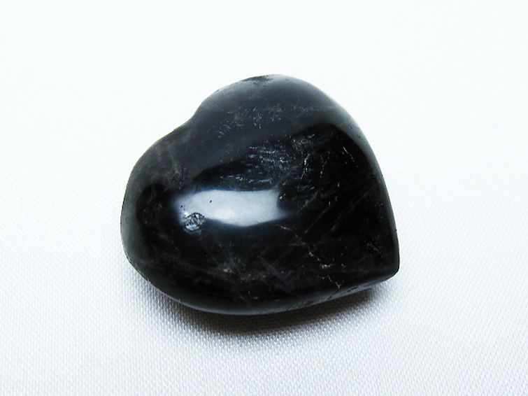 モリオン 純天然 黒水晶 ハート 置物[T375-4987] 1枚目