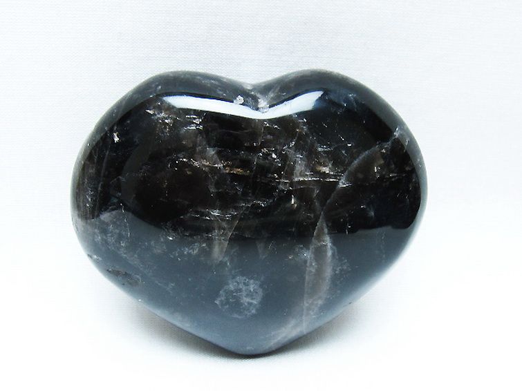 モリオン 純天然 黒水晶 ハート 置物 [t375-5064] 1枚目