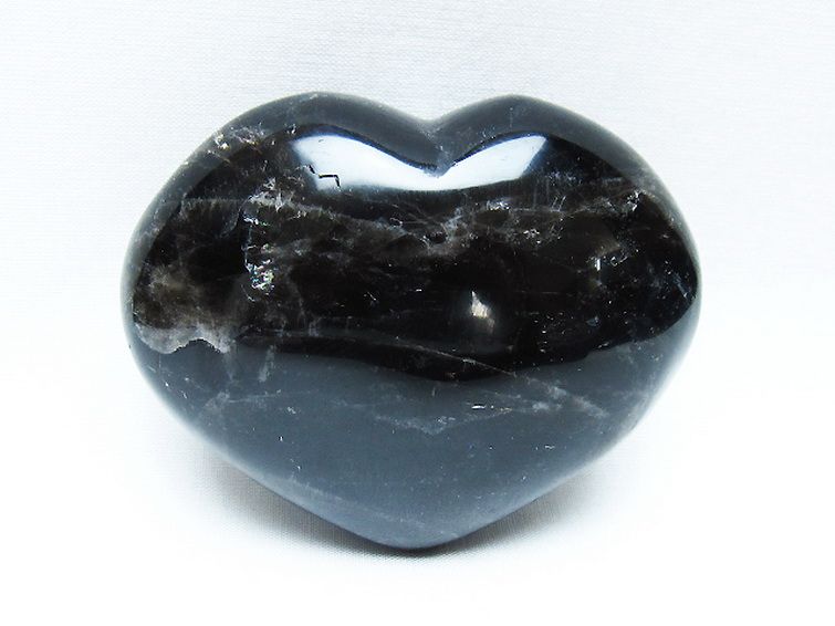 モリオン 純天然 黒水晶 ハート 置物 [t375-5065] 1枚目