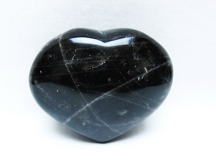 モリオン 純天然 黒水晶 ハート 置物 [t375-5067] 1枚目