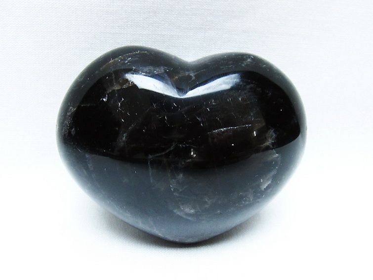 モリオン 純天然 黒水晶 ハート 置物 [t375-5071] 1枚目