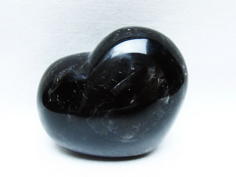 モリオン 純天然 黒水晶 ハート 置物 [t375-5071] 2枚目