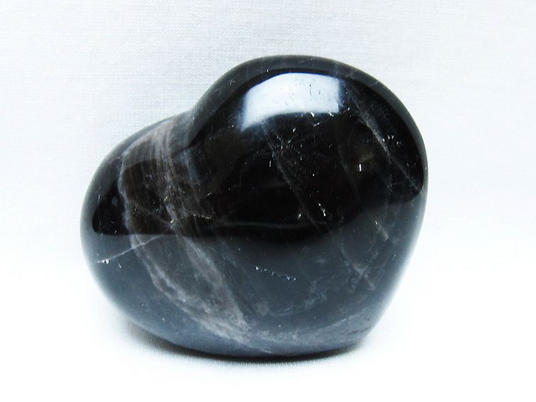 モリオン 純天然 黒水晶 ハート 置物 [t375-5073] 2枚目