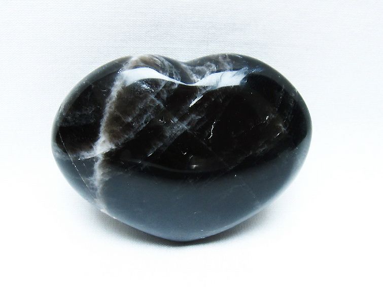 モリオン 純天然 黒水晶 ハート 置物[T375-5076] 1枚目