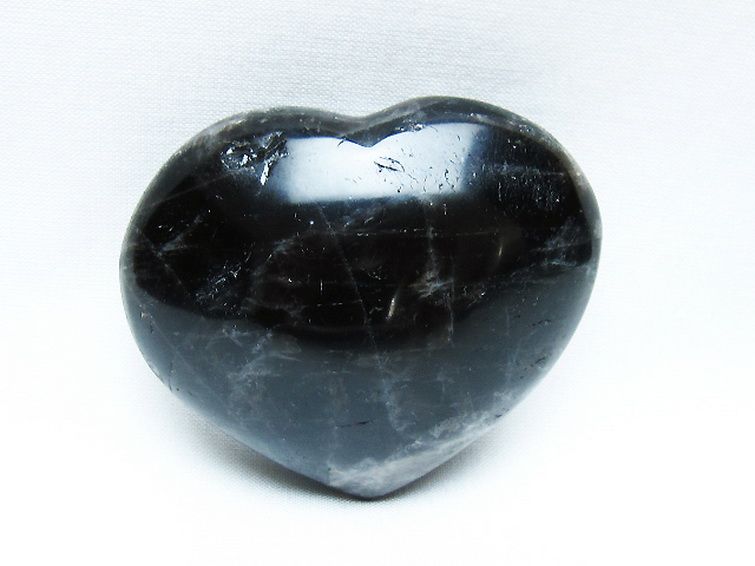 モリオン 純天然 黒水晶 ハート 置物 [t375-5079] 1枚目