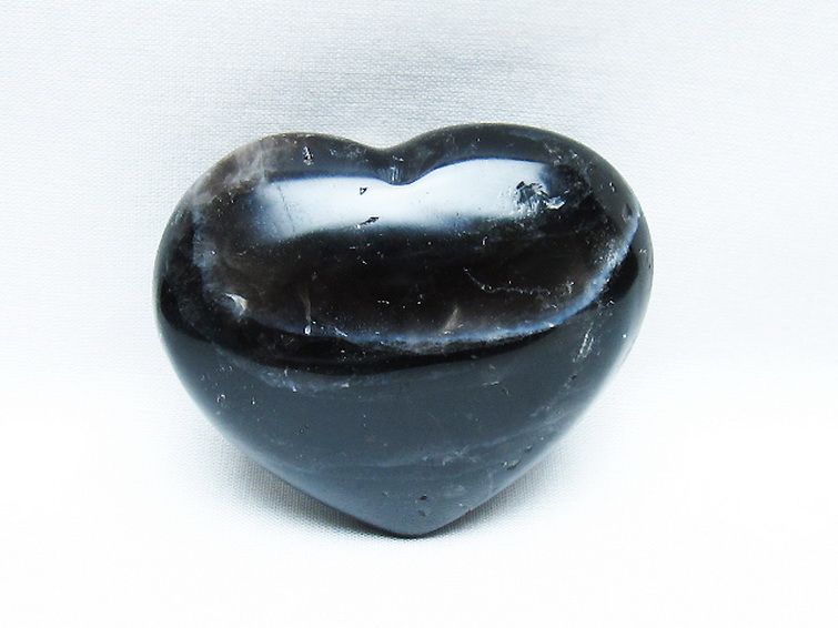 モリオン 純天然 黒水晶 ハート 置物[T375-5091] 1枚目
