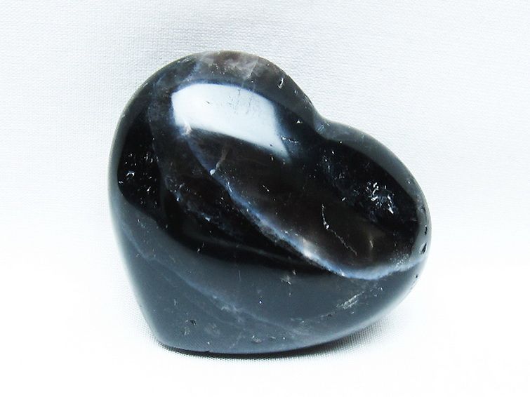 モリオン 純天然 黒水晶 ハート 置物[T375-5091] 2枚目