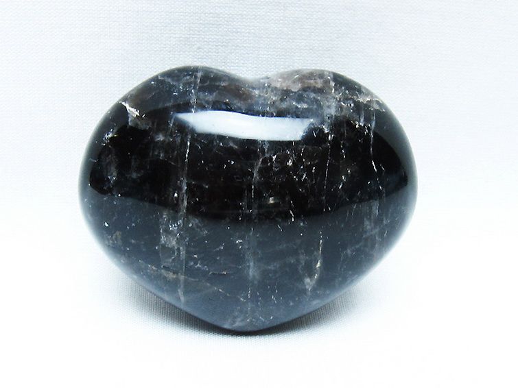 モリオン 純天然 黒水晶 ハート 置物[T375-5094] 1枚目