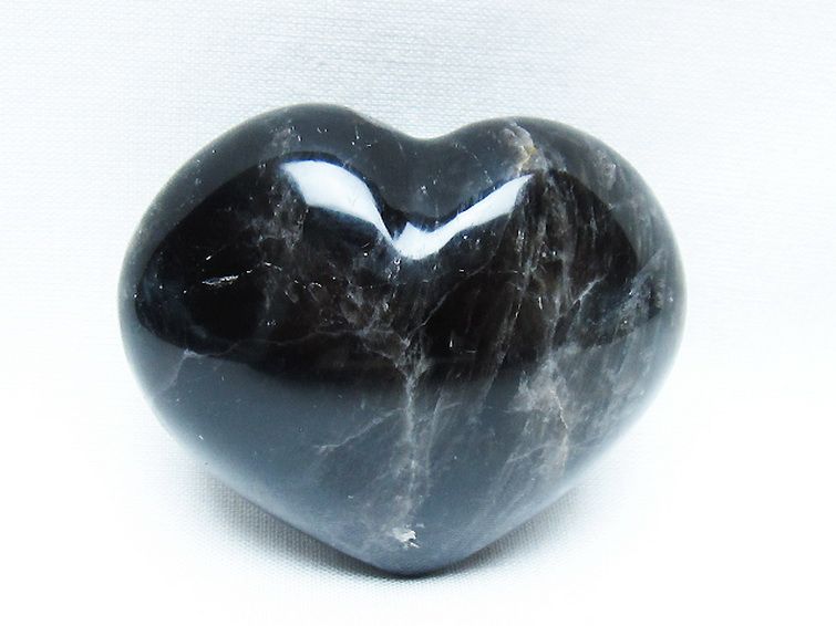 モリオン 純天然 黒水晶 ハート 置物 [t375-5102] 1枚目