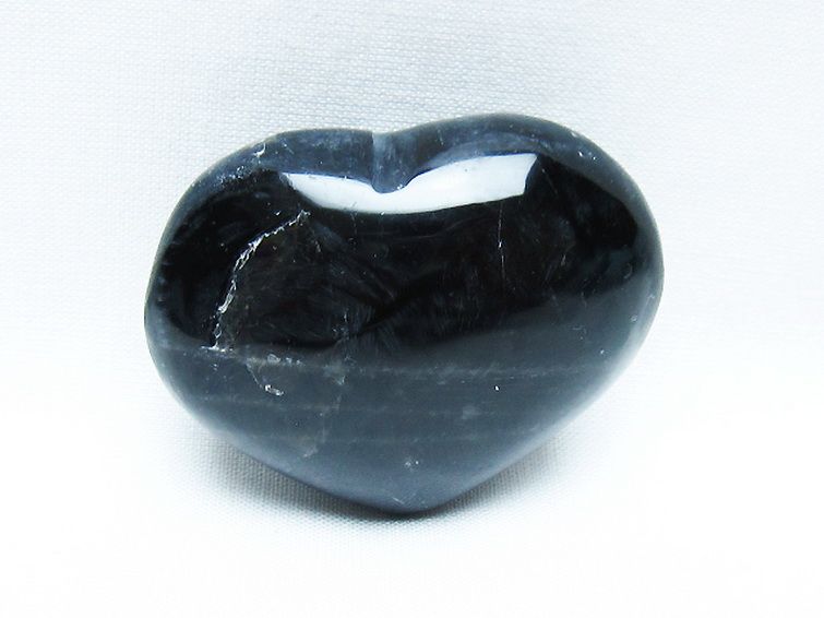 モリオン 純天然 黒水晶 ハート 置物[T375-5110] 1枚目
