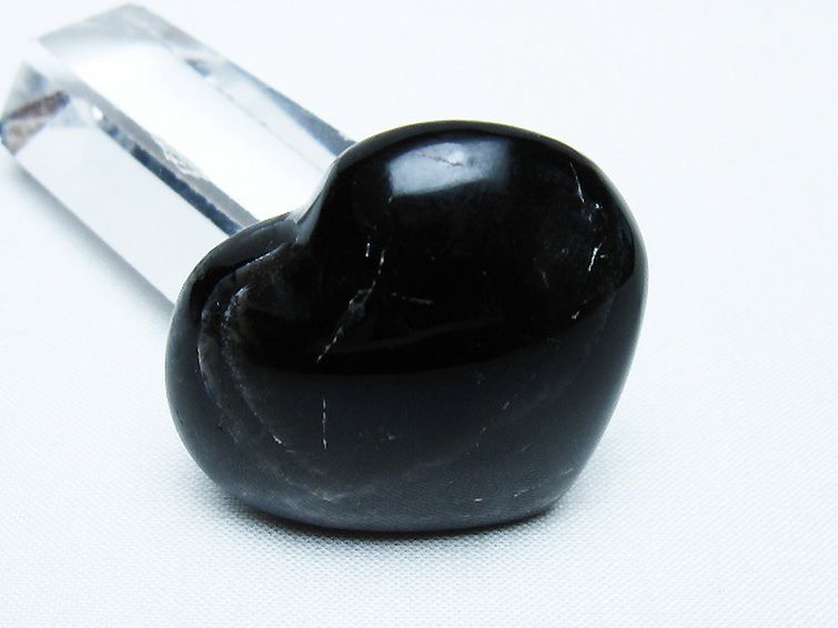 モリオン 純天然 黒水晶 ハート 置物 [t375-5128] 2枚目