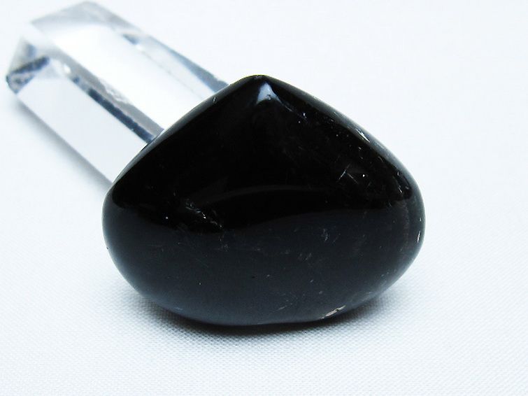 モリオン 純天然 黒水晶 ハート 置物 [t375-5128] 3枚目